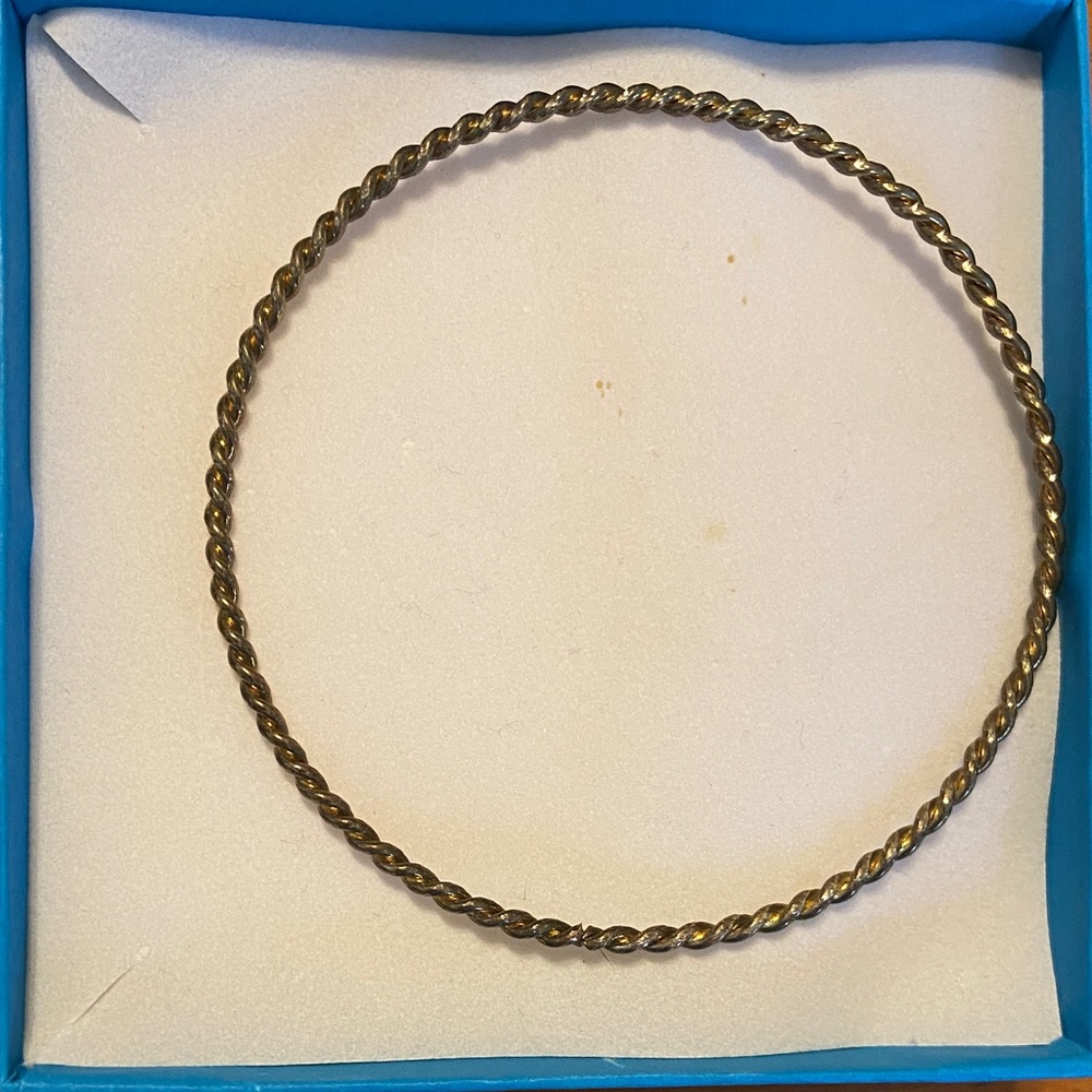 Elegant Gold-Toned Twisted Bangle Bracelet